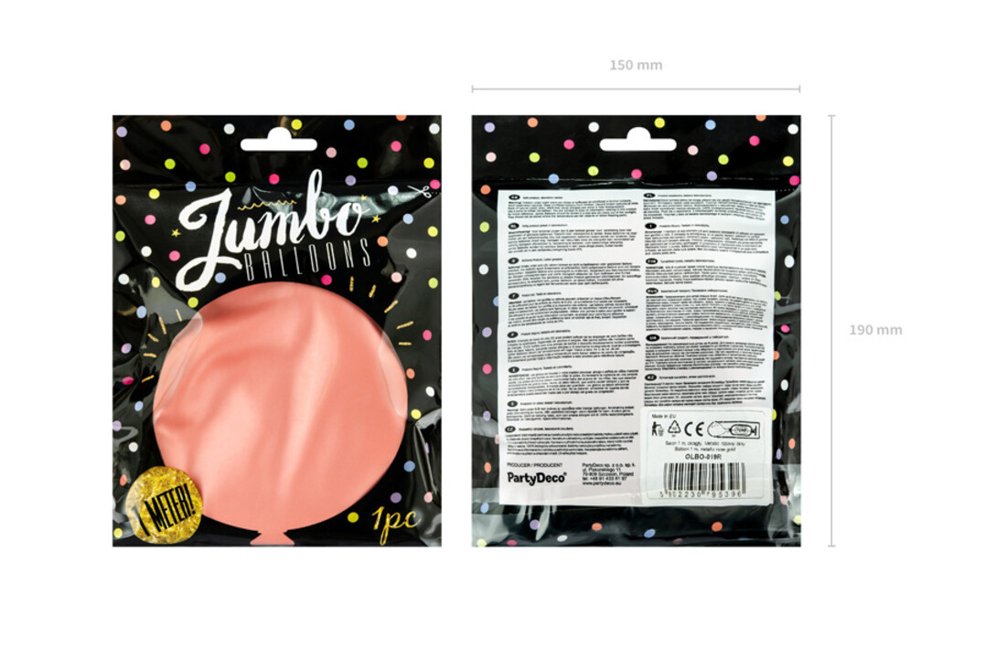 Reuzeballon metallic rose gold 100 cm xl