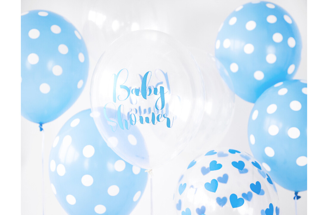 Ballonnen Babyshower blauw doorzichtig 6 stuks