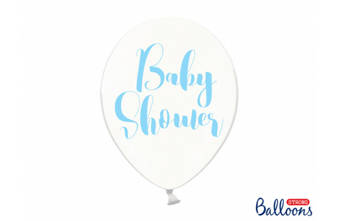 Ballonnen Babyshower blauw doorzichtig 6 stuks