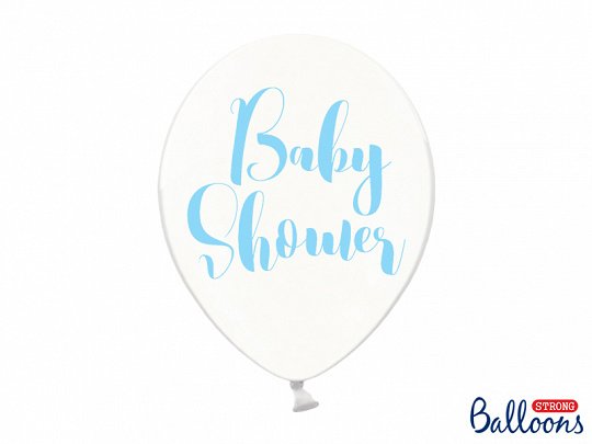 Ballonnen Babyshower blauw doorzichtig 6 stuks