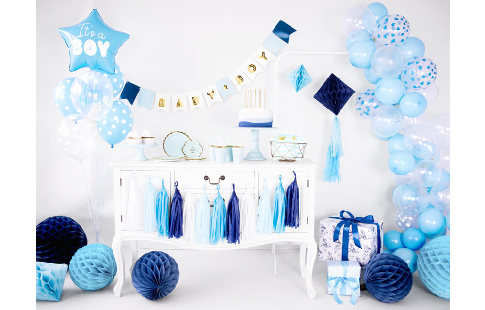 Ballonnen Babyshower blauw doorzichtig 6 stuks