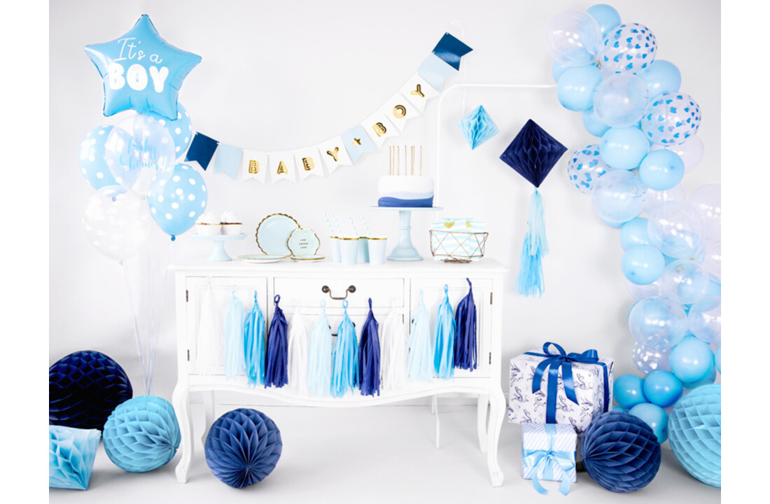 Ballonnen Babyshower blauw doorzichtig 6 stuks