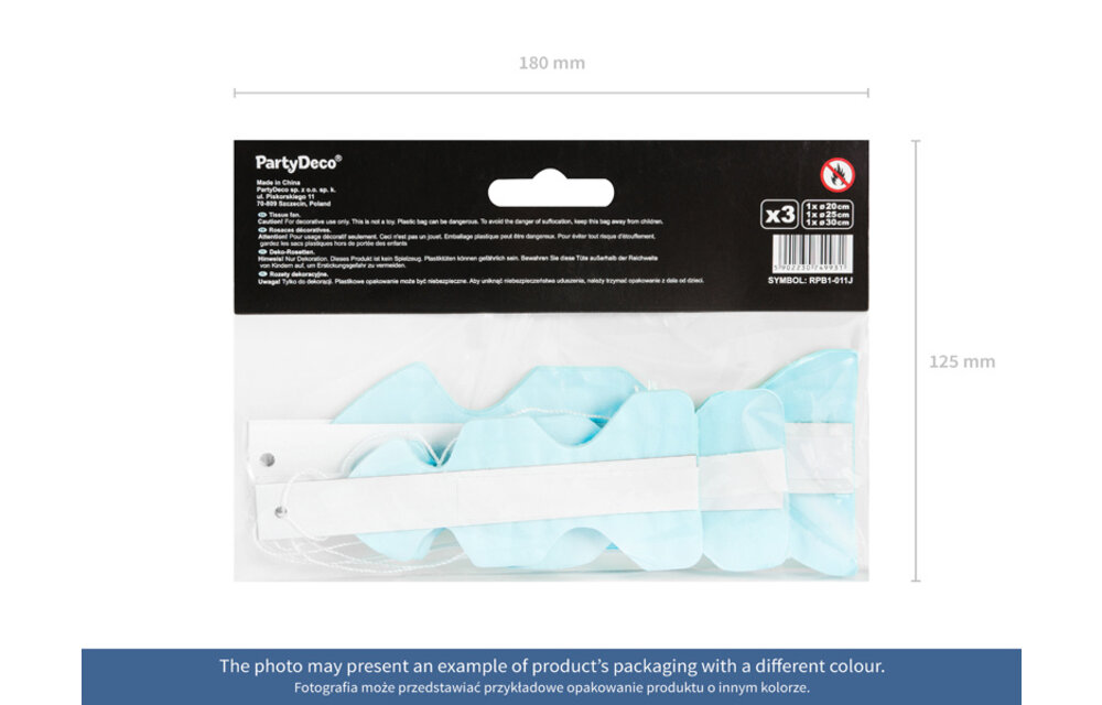 Papieren Waaiers mint groen Set 20-30cm 3 delig