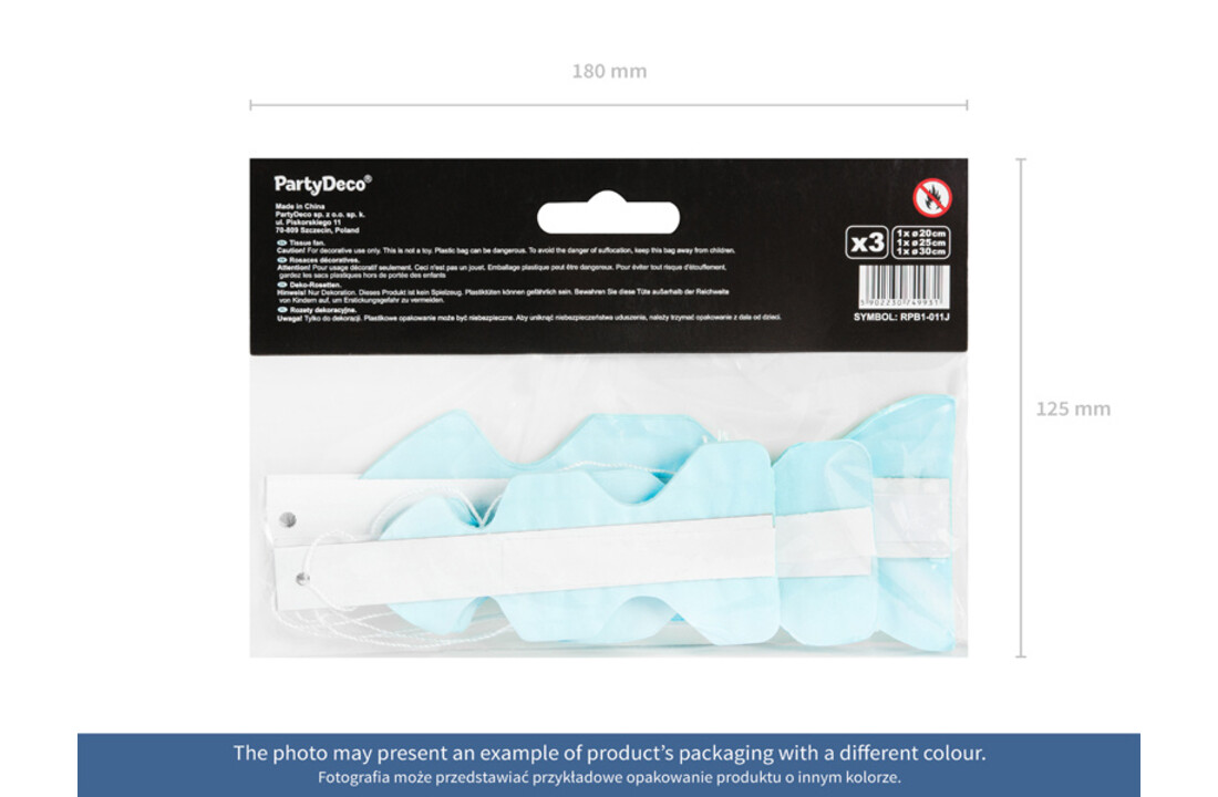 Papieren Waaiers wit Set 20-40cm 3 delig