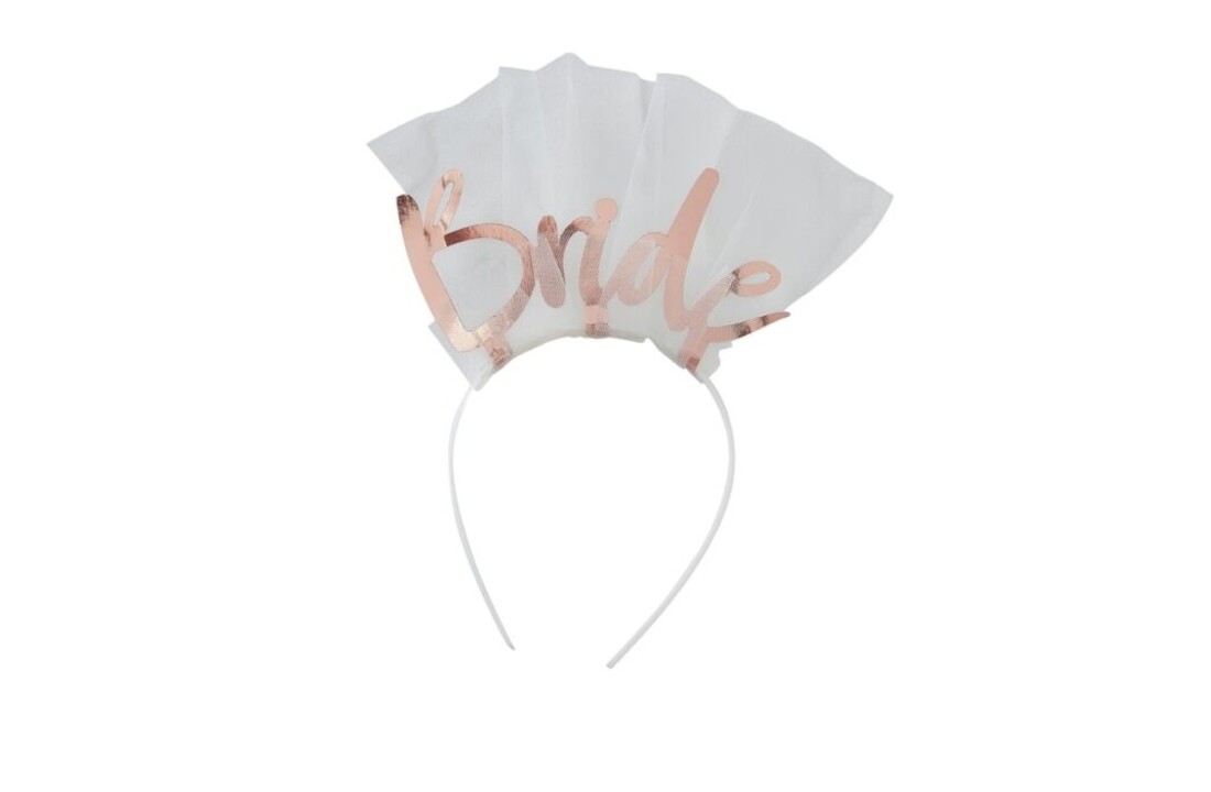Vrijgezellenfeest haarband - Bride - met tule
