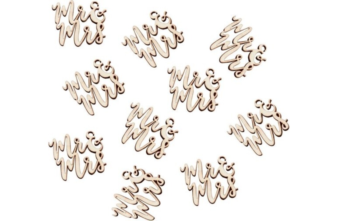 Confetti Hout - MR & MRS (15 stuks)