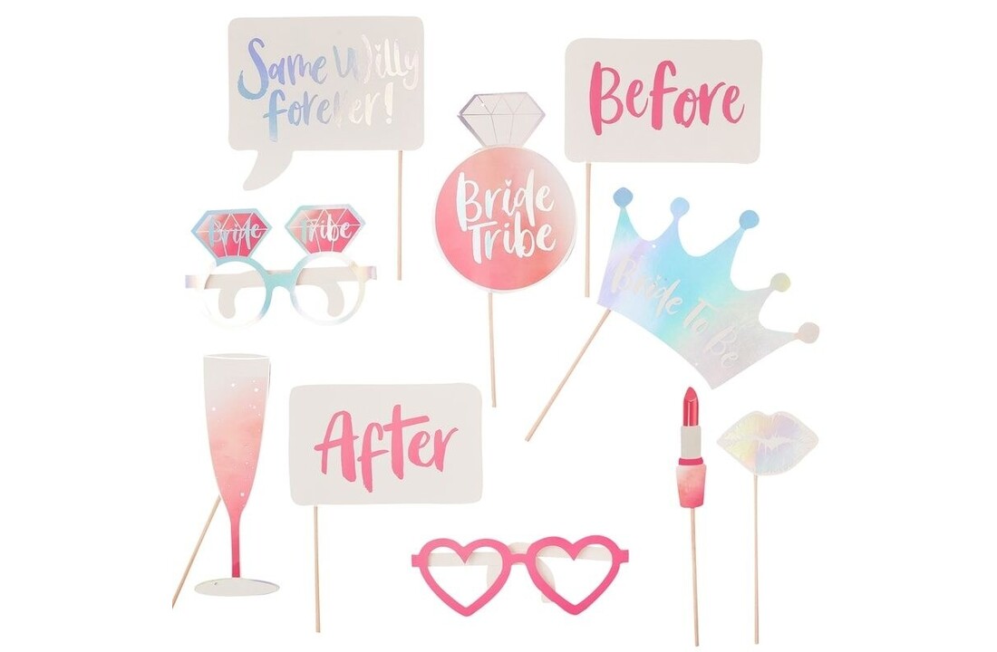 Photo Booth Props 'Bride Tribe' - 10-delig