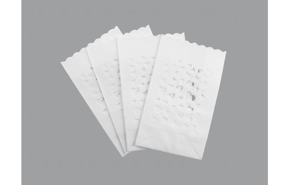 Candle bags hartjes| lichtzakjes | 10 stuks