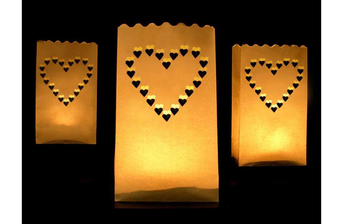 Candle bags hart | lichtzakjes | 10 stuks