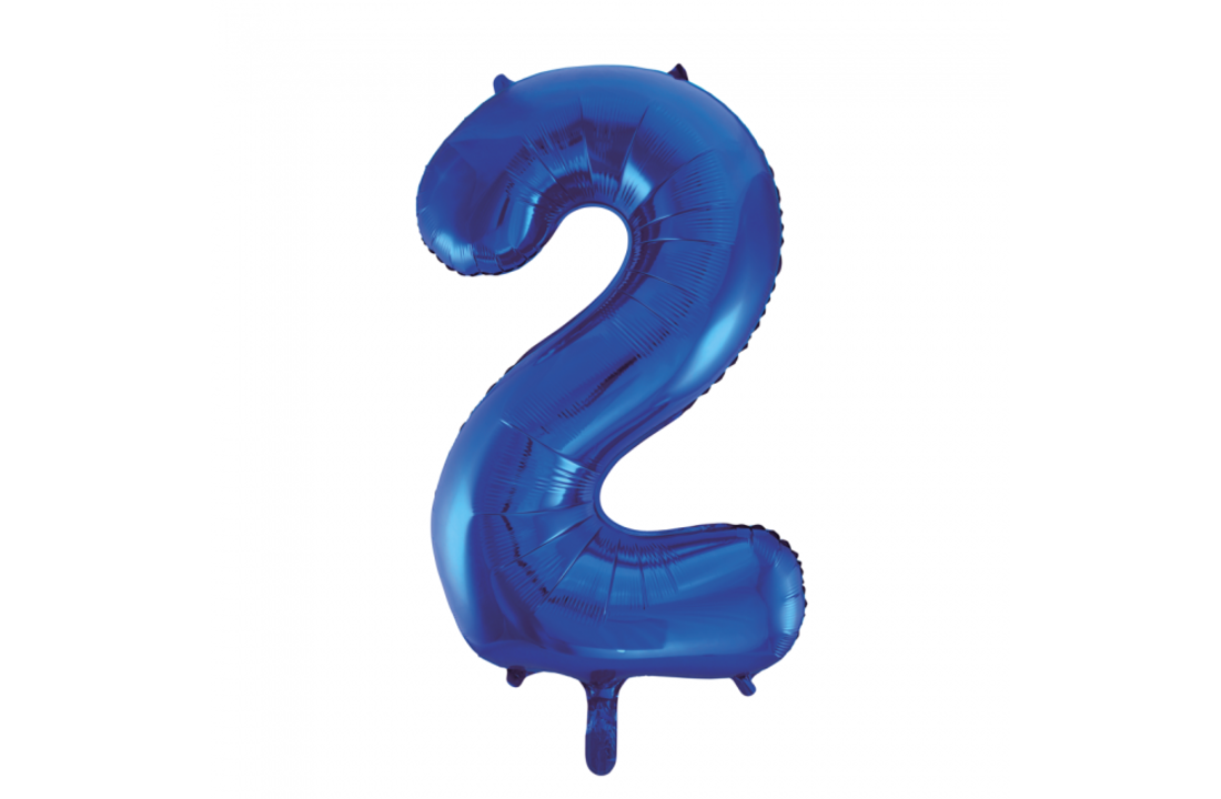 Folieballon cijfer 0 t/m 9 blauw - 86 cm