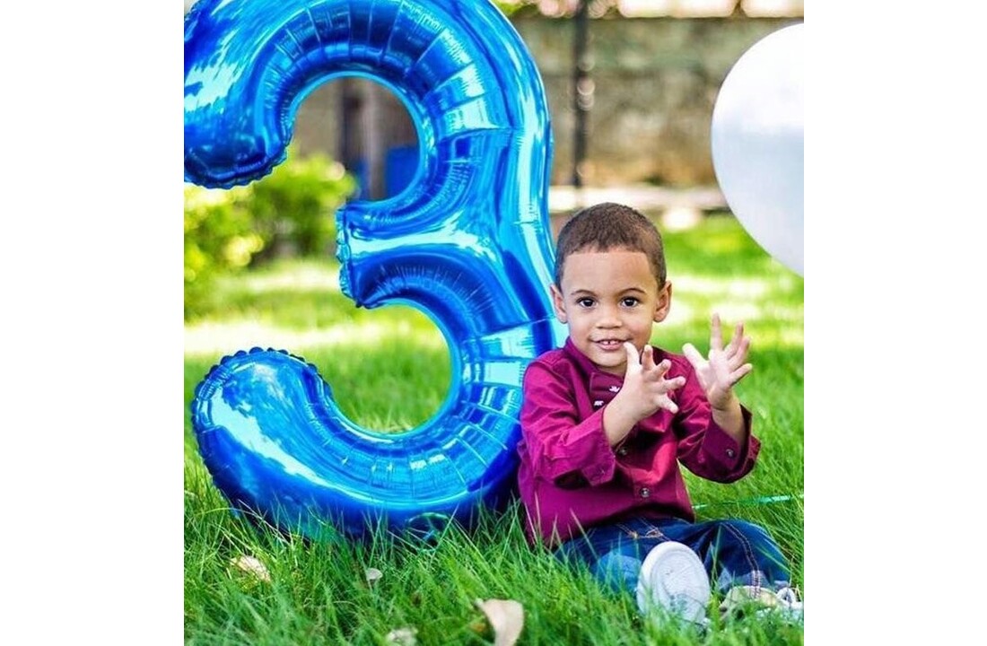 Folieballon cijfer 0 t/m 9 blauw - 86 cm