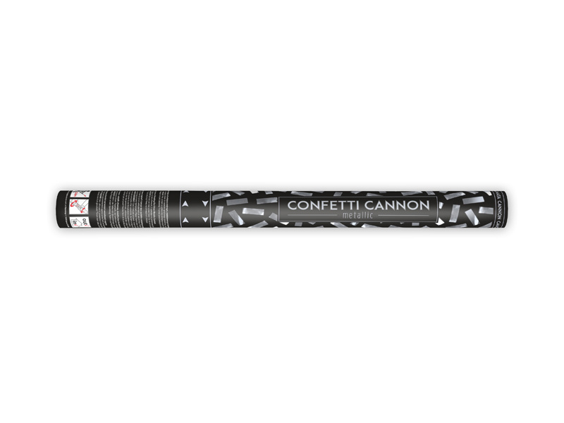 Confetti kanon met zilveren snippers - 40 centimeter