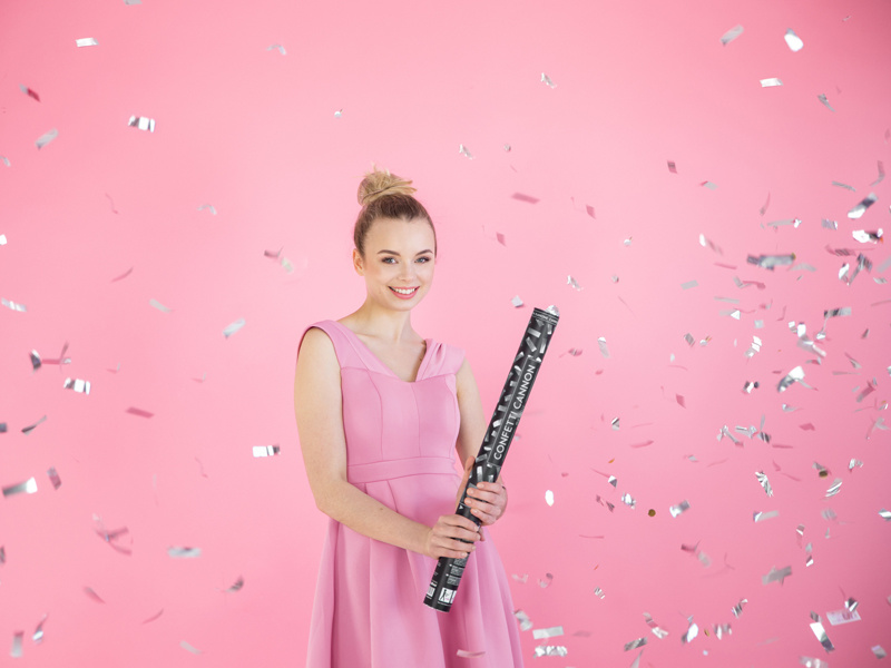 Confetti kanon met zilveren snippers - 40 centimeter