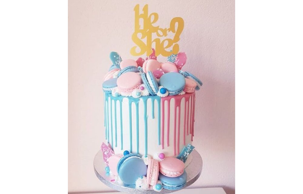 Gender reveal Taarttopper He or She? - zwart