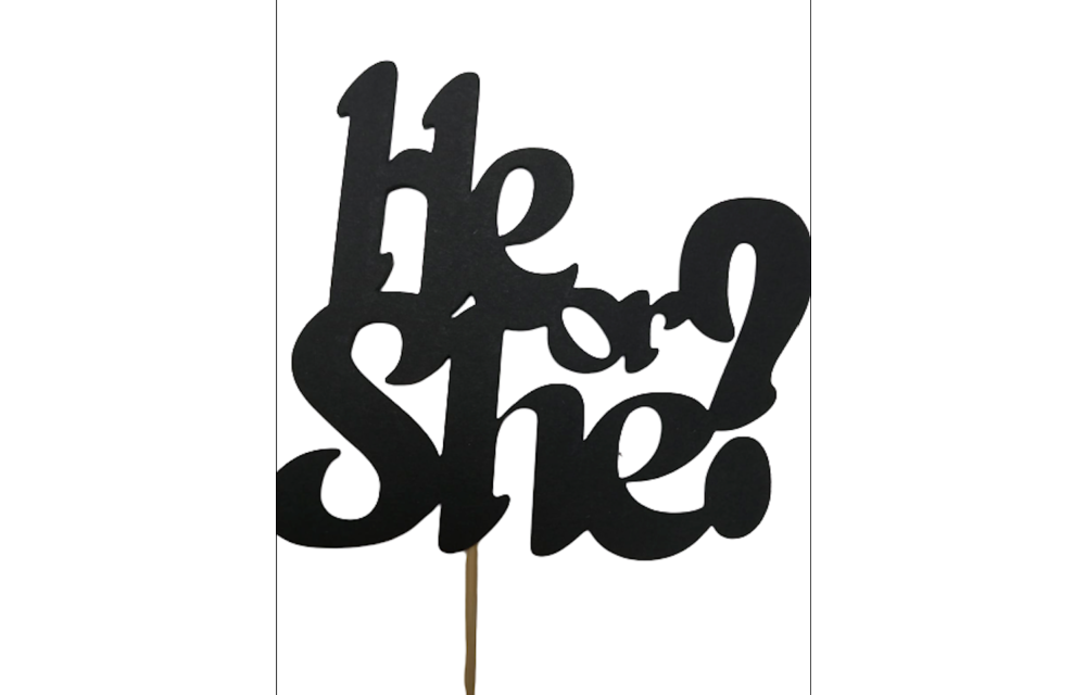 Gender reveal Taarttopper He or She? - zwart