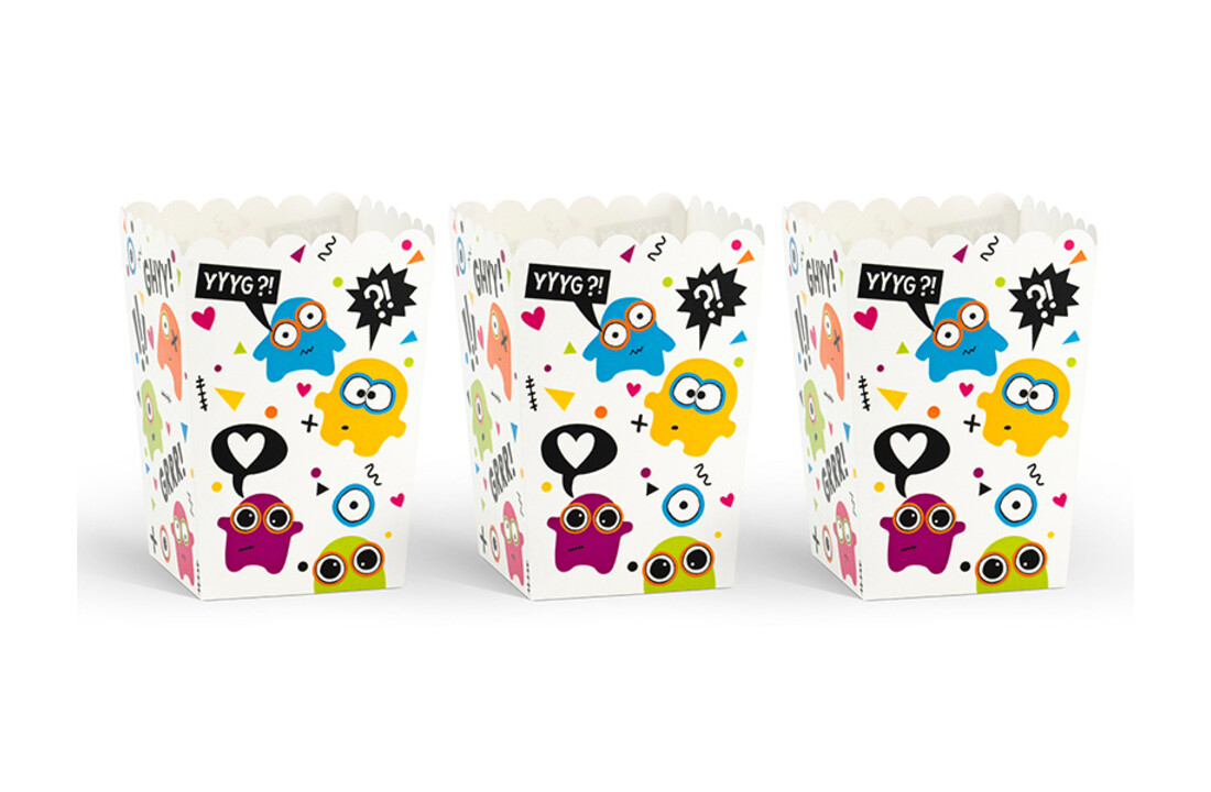 Monsters - popcornbakjes - 6 stuks