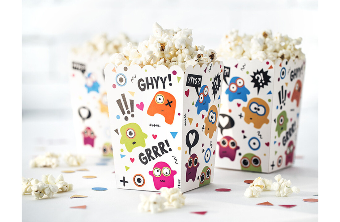 Monsters - popcornbakjes - 6 stuks