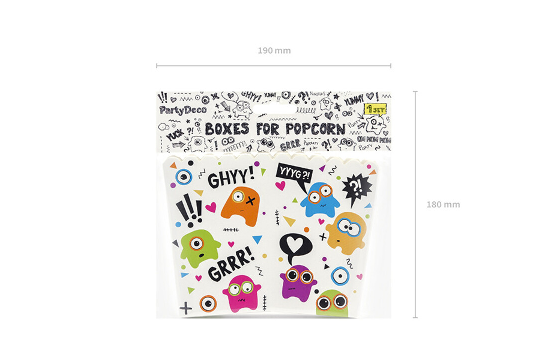 Monsters - popcornbakjes - 6 stuks