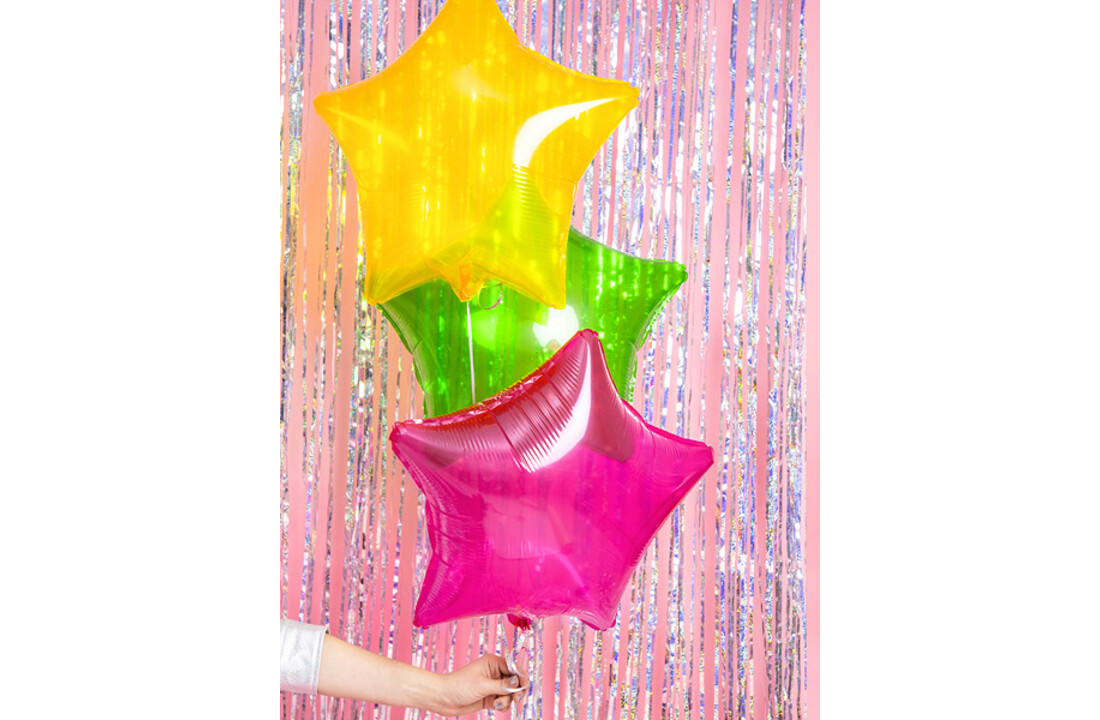 Folieballon ster - groen transparant - 48 cm