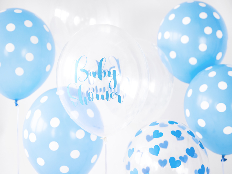 Ballonnen Babyshower blauw doorzichtig 6 stuks
