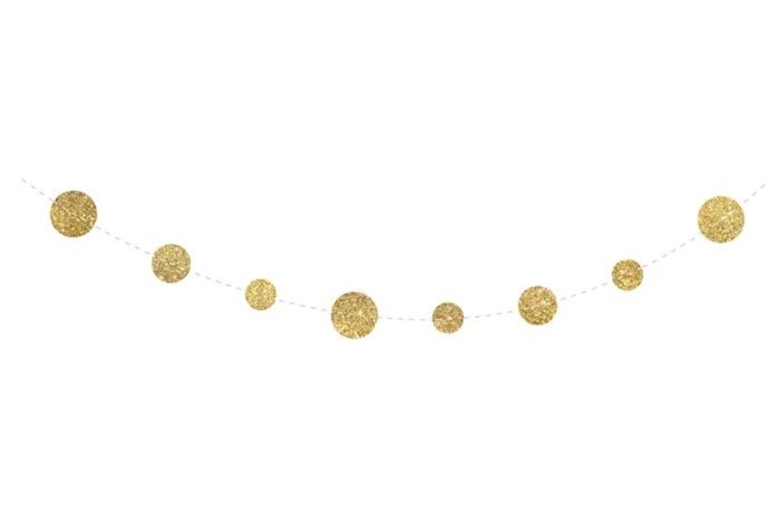Rondjesslinger - goud glitter - 4 meter