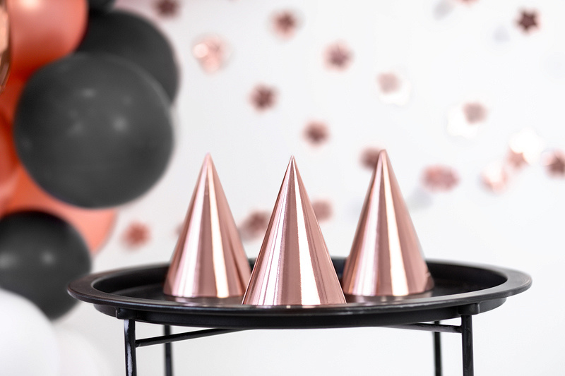 Feestmuts - rosé - 6 stuks