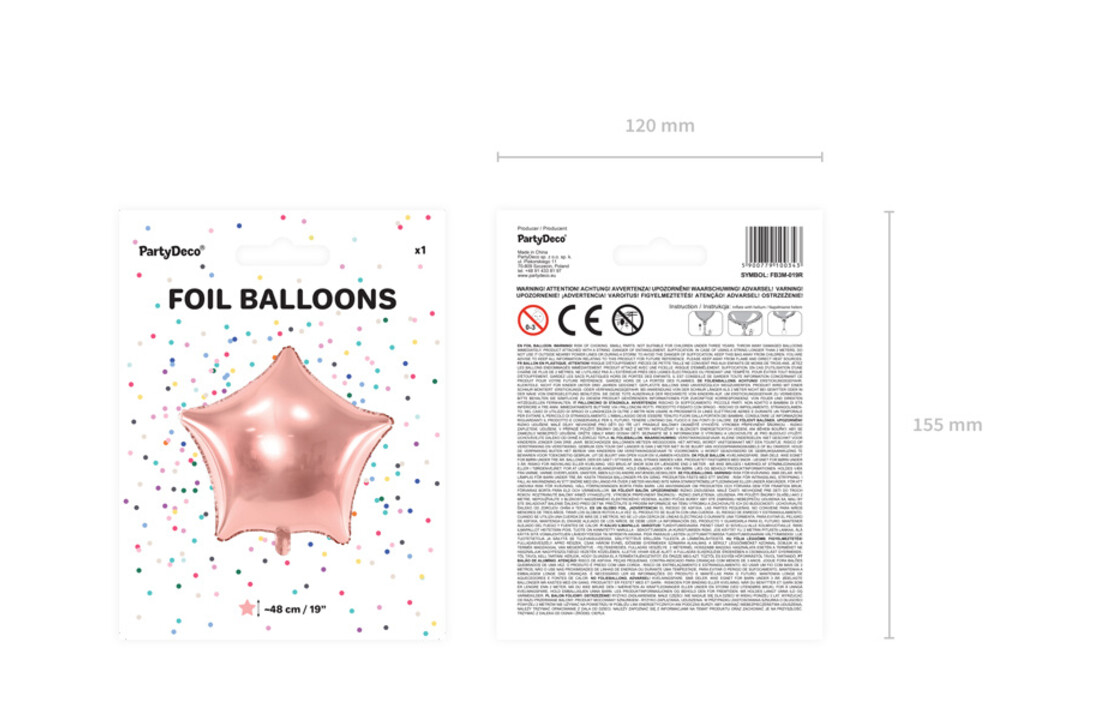 Sterrenballon folie - rosé goud - 48 cm
