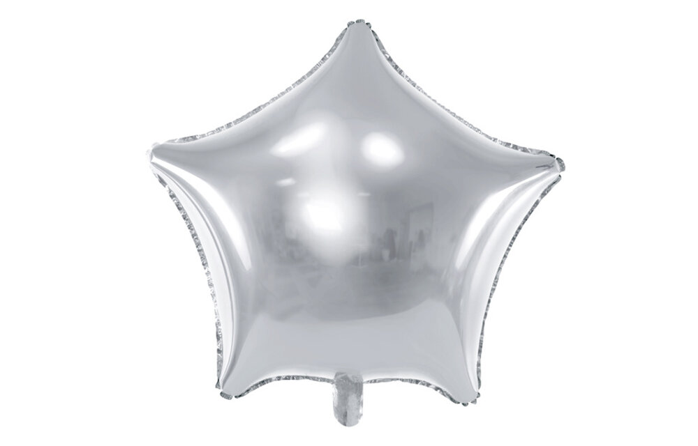 Sterrenballon folie - zilver - 48 cm