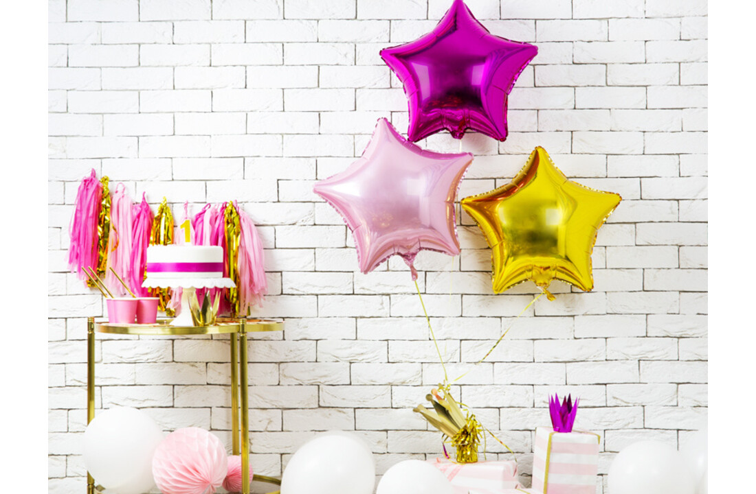 Sterrenballon folie - zacht roze - 48 cm
