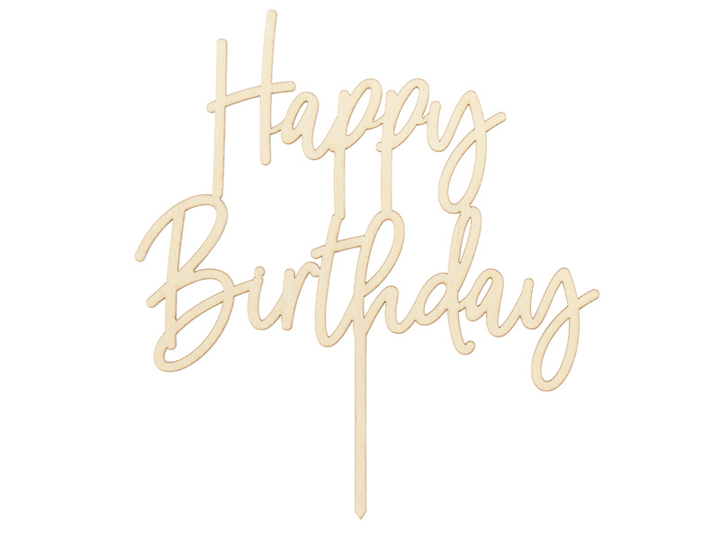 Taarttopper Happy Birthday XL - hout