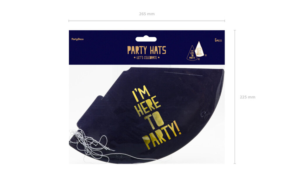 Feestmuts - I'm here to party! - 6 stuks