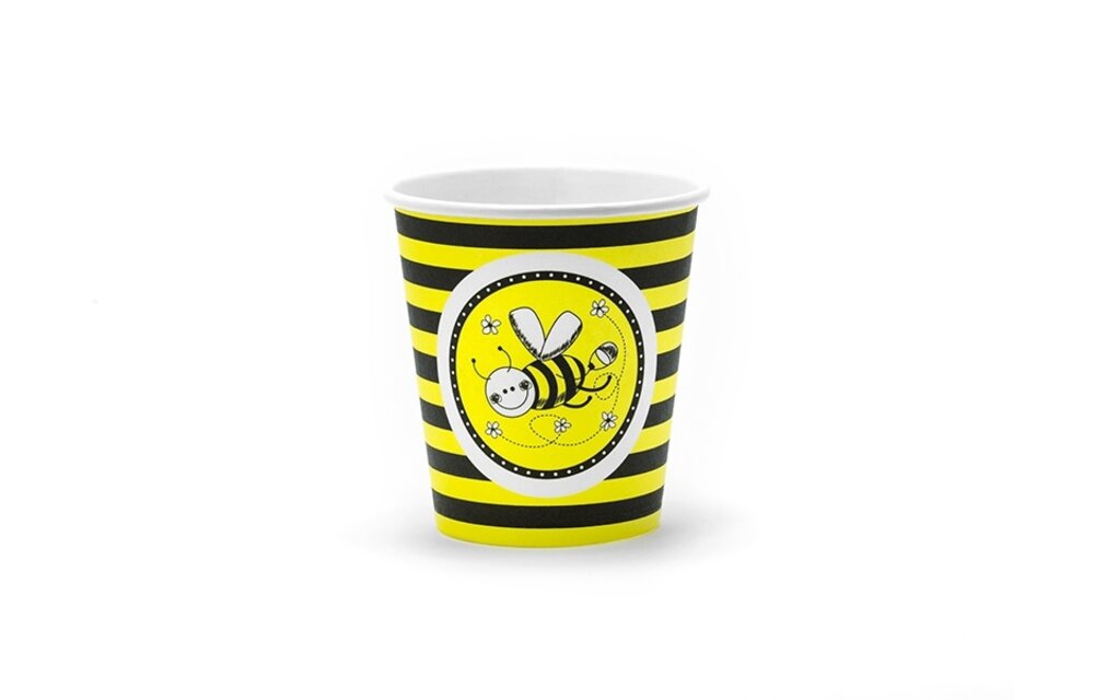 Papieren drinkbekers - Happy Bee - 6 stuks