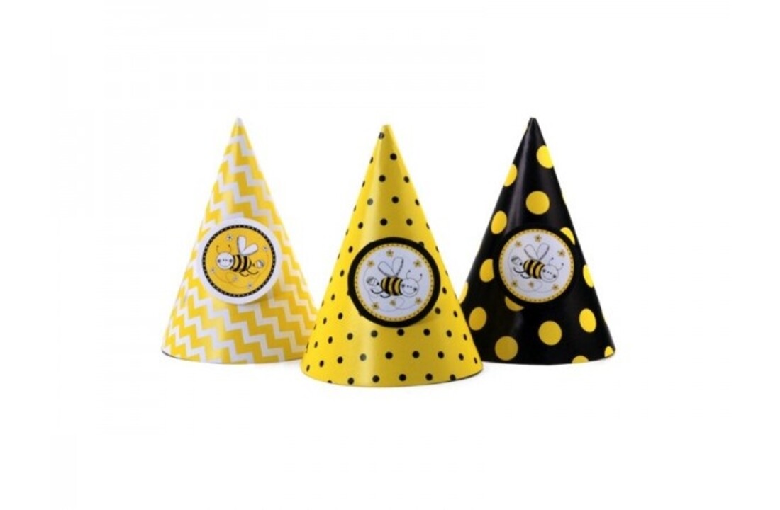 Feestmuts - Happy Bee - 6 stuks
