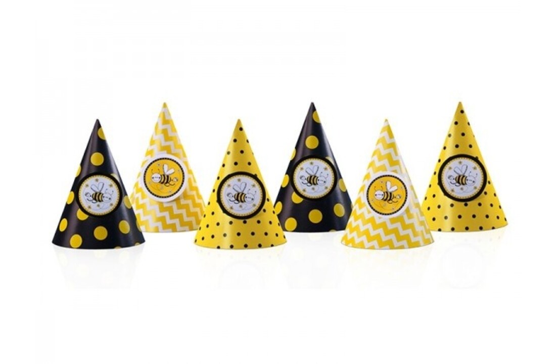 Feestmuts - Happy Bee - 6 stuks