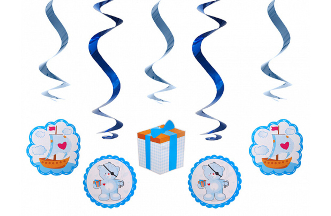 Swirls Teddy blauw - 5 stuks
