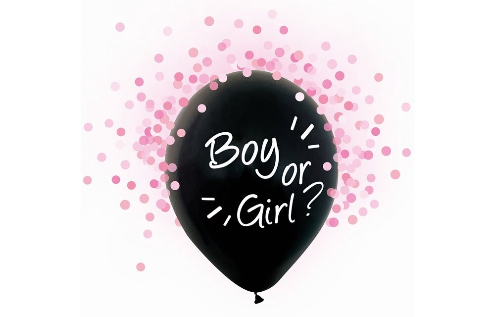 Gender Reveal confettiballonnen - roze - 4 stuks