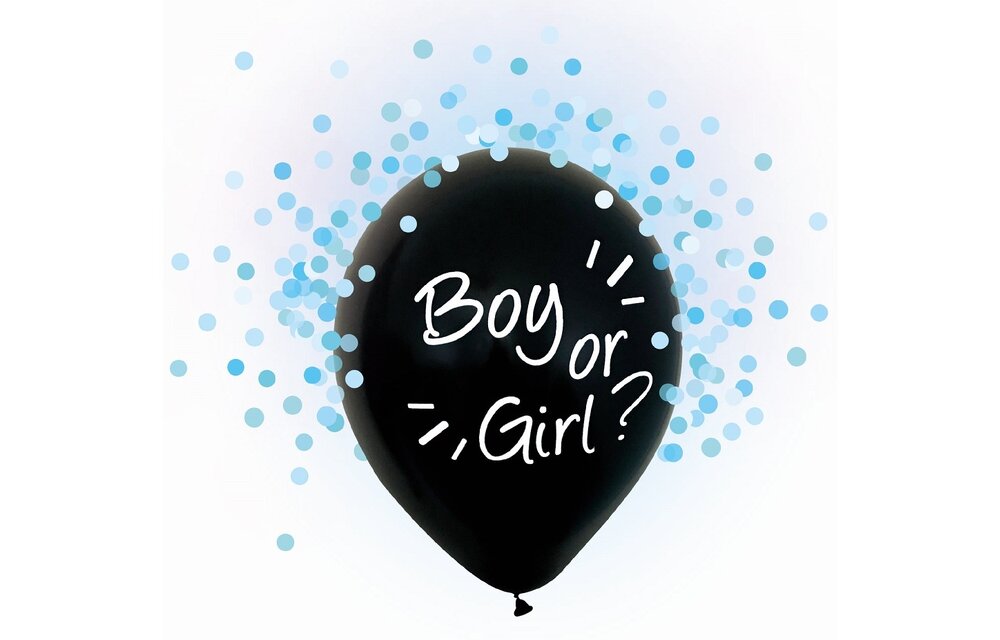Gender Reveal confettiballonnen - blauw - 4 stuks