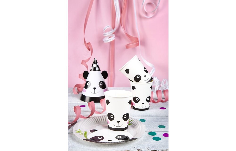 Panda papieren bordjes - 6 stuks