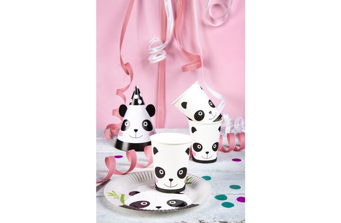 Panda papieren bordjes - 6 stuks
