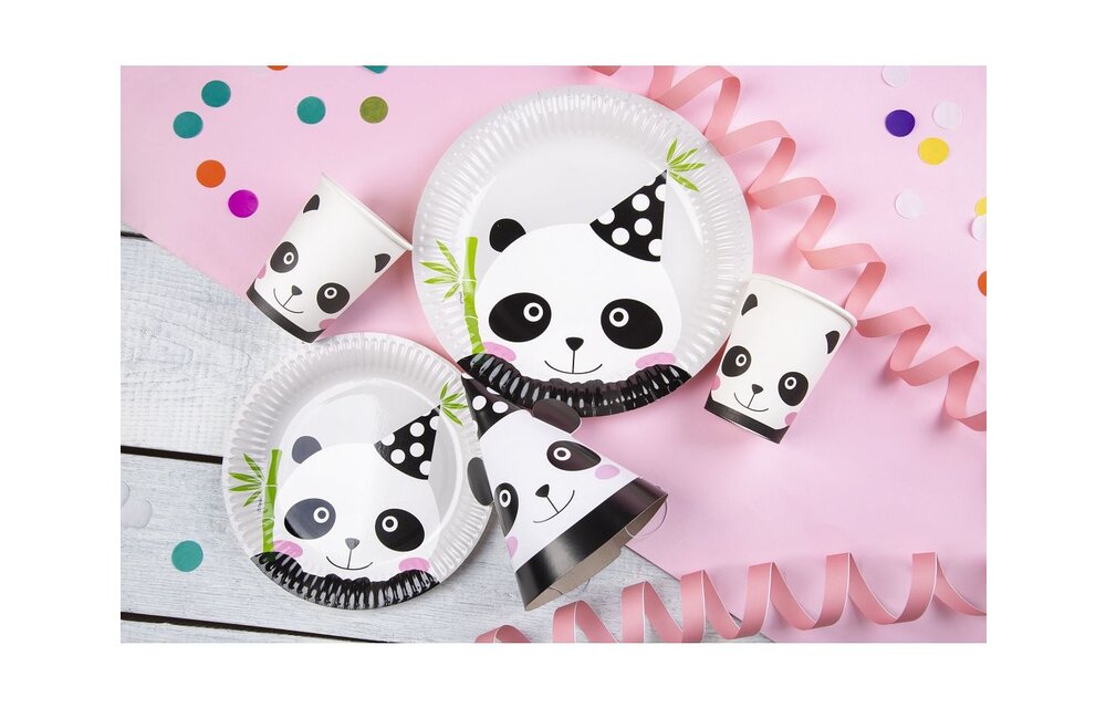 Panda papieren bordjes - 6 stuks
