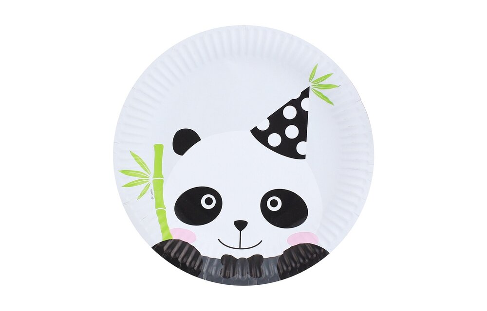 Panda papieren bordjes - 6 stuks