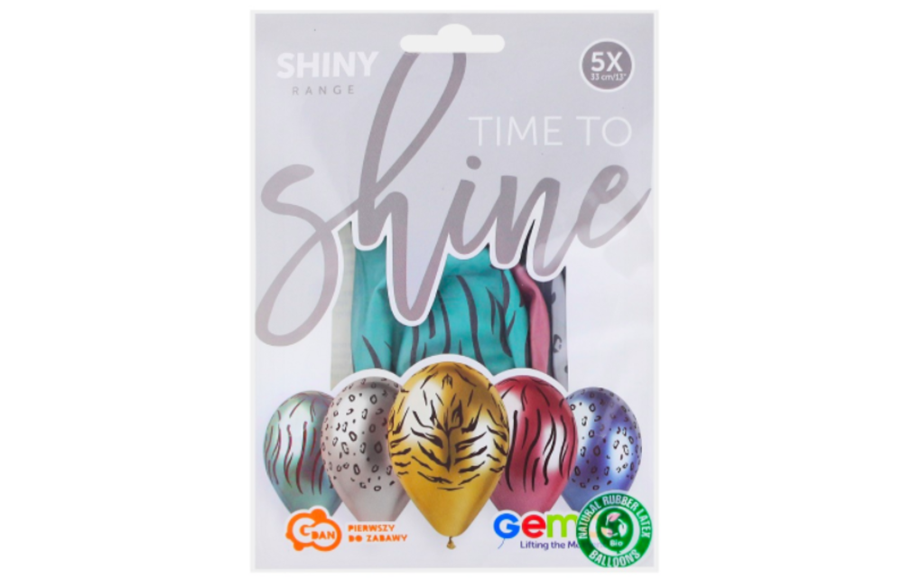 African Animals dierenprint ballonnen metallic - 5 stuks