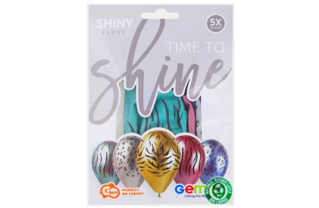 African Animals dierenprint ballonnen metallic - 5 stuks