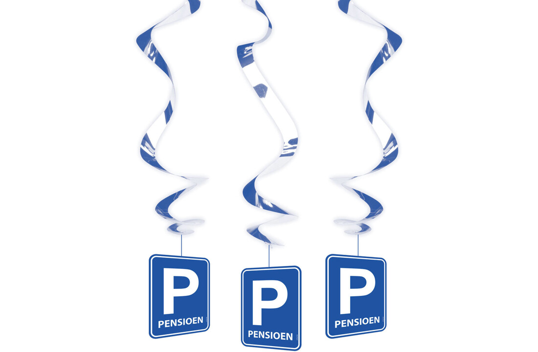 Pensioen Parkeerbord Hangdecoratie - 3 stuks