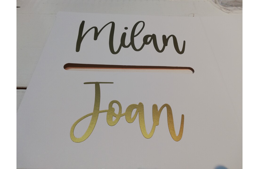 Gepersonaliseerde Enveloppendoos - wit - goud