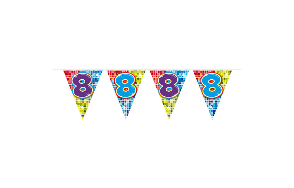 Mini vlaggenlijn 8 jaar - 3 meter