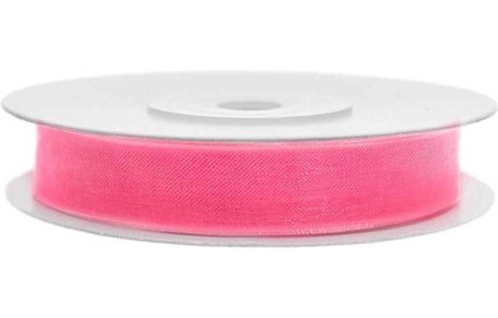 Neon roze lint- 0,6 cm breed - 25 meter lang