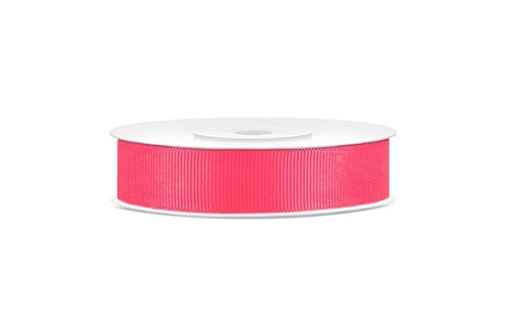 Neon roze lint - 1,5 cm breed - 25 meter lang