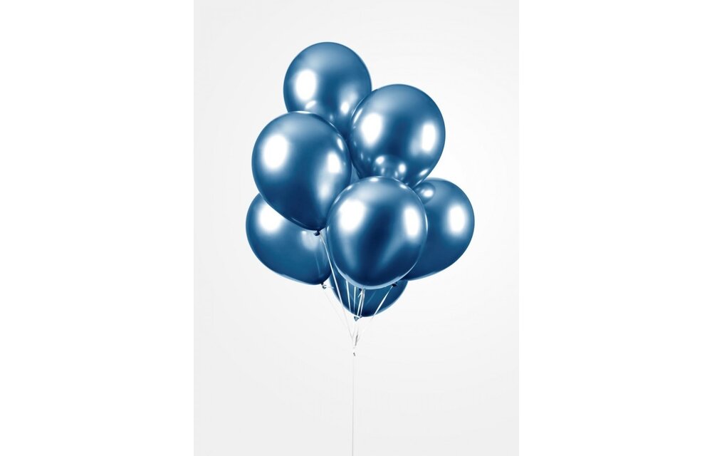 Ballonnen blauw - Mirror - Chrome