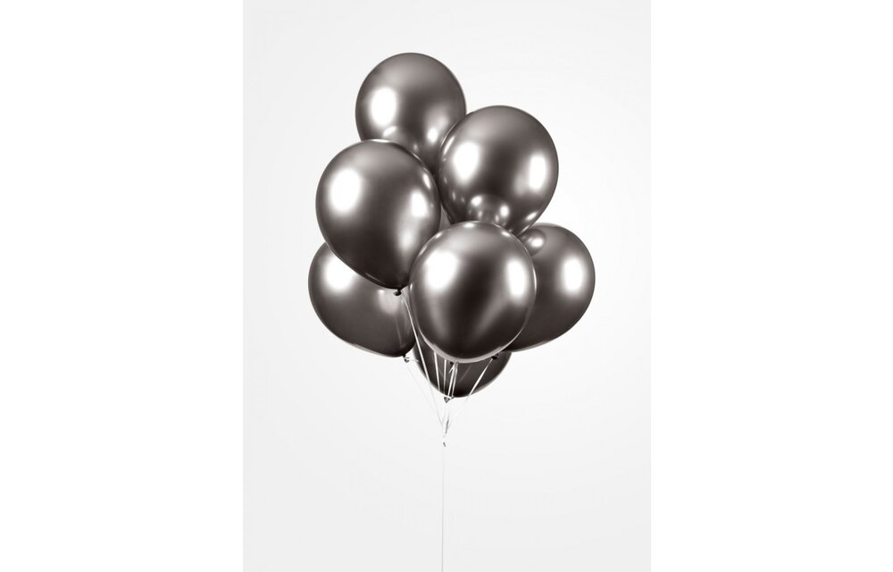 Ballonnen grijs - Mirror - Chrome